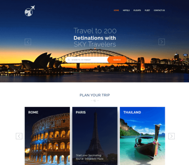Free PSD Travel Template