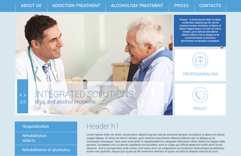 Free website PSD template Medical Center