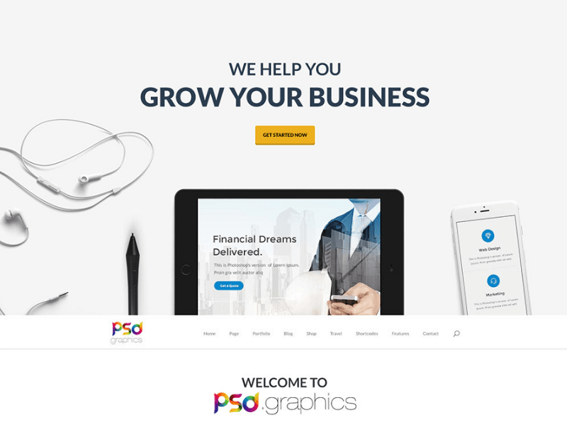 Freebie: Professional Business Website Template PSD