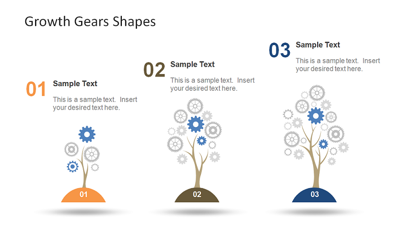 Growth Gear Shapes for PowerPoint