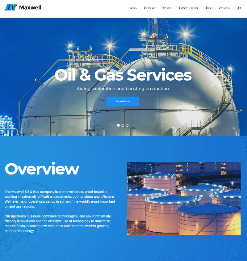 Maxwell - Oil & Gas Company Responsive WordPress Theme