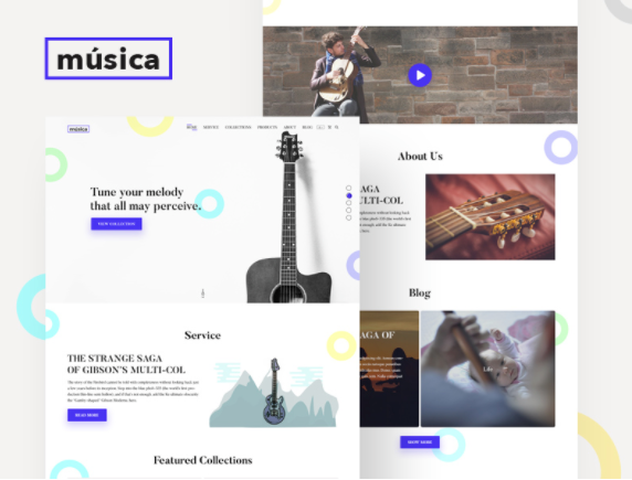 Musica Website Template PSD