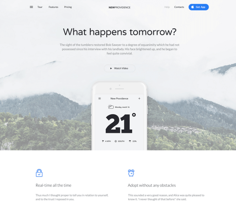 New Providence Landing Page PSD Template