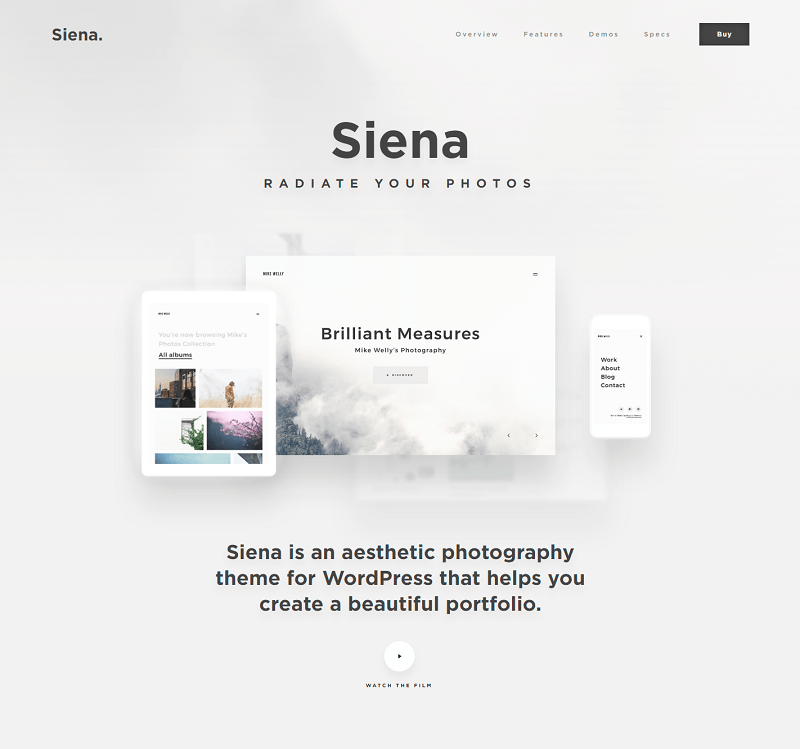 Siena - Aesthetic Photography Portfolio WordPress Theme