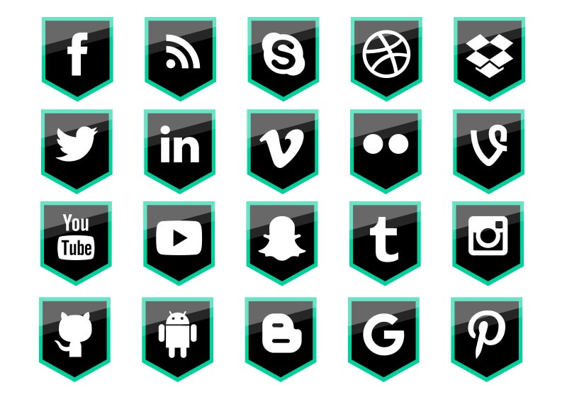 Social Media Shield Icons