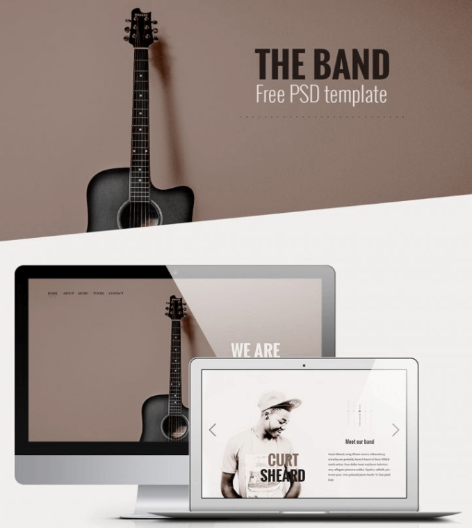 The Band – Free PSD Template for music related websites