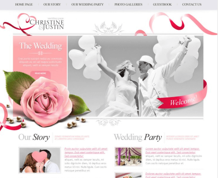 The Wedding PSD Website Free Template