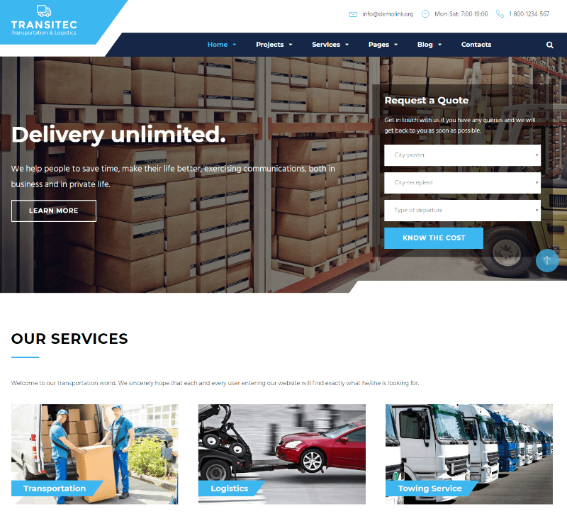  Transitec - Transportation & Logistics WordPress Theme
