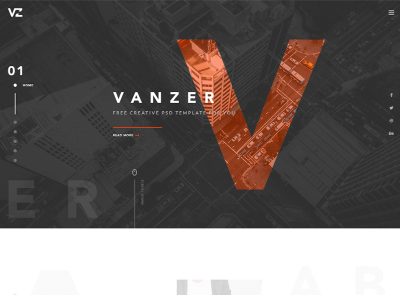 Vanzer - FREE PSD Portfolio Website