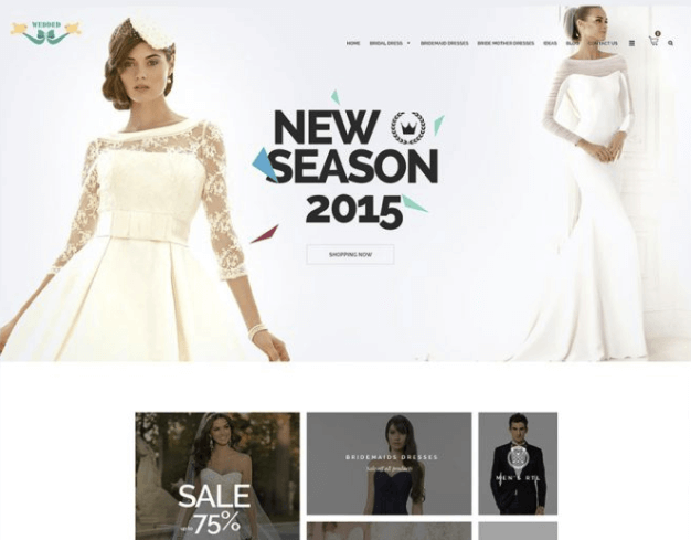 Wedding eCommerce Shopping Website PSD Template