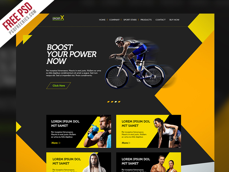 Sports Shop Website Multipurpose Free Psd Template