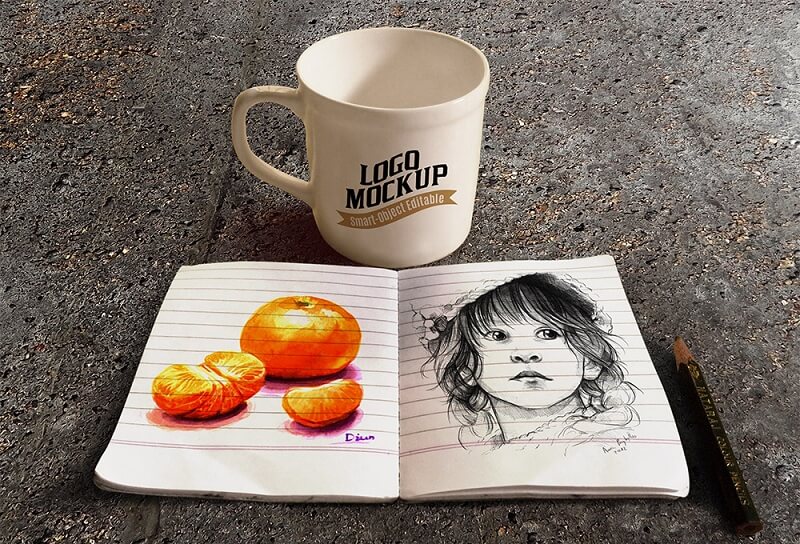 Coffee Cup and Sketchbook