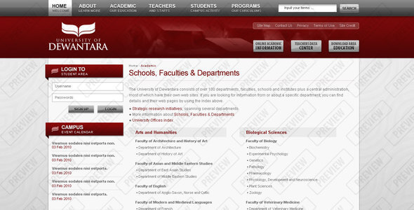 Free faculty website template