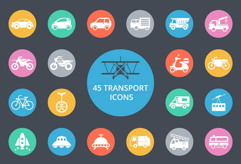 45 Transport Icons: Free Icon Sets