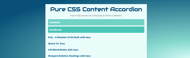 Pure CSS Content Accordion