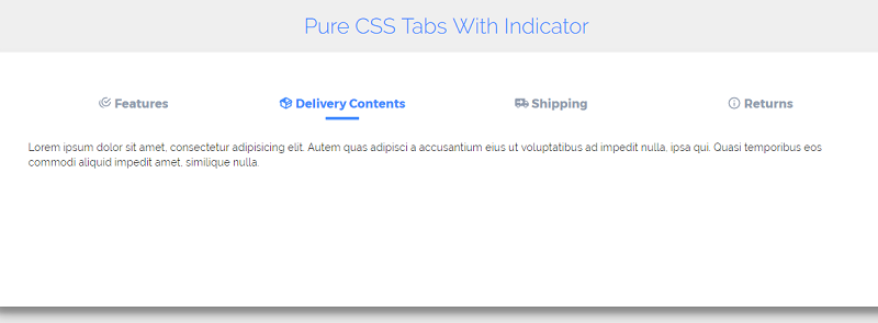 Pure CSS Tabs With Indicator