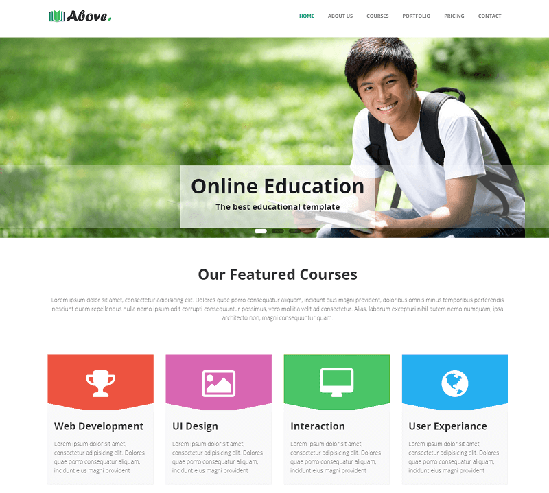  Above Educational Bootstrap Responsive Template