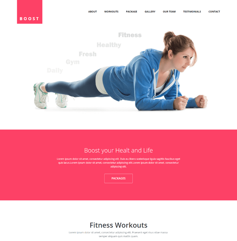 Boost Best Fitness Gym HTML5 Website Template