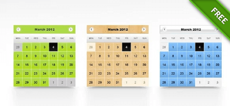 Calendar PSD Templates