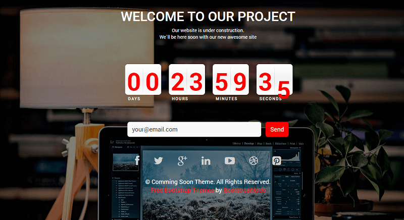 ComingSoon – Free HTML Bootstrap Template