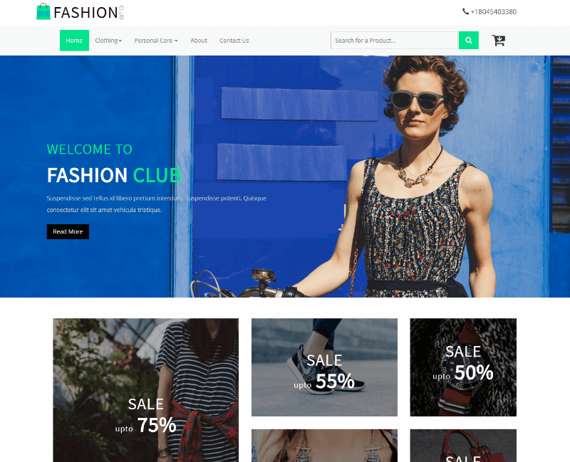 Fashion Club an Ecommerce Online Shopping Bootstrap responsive Web Template