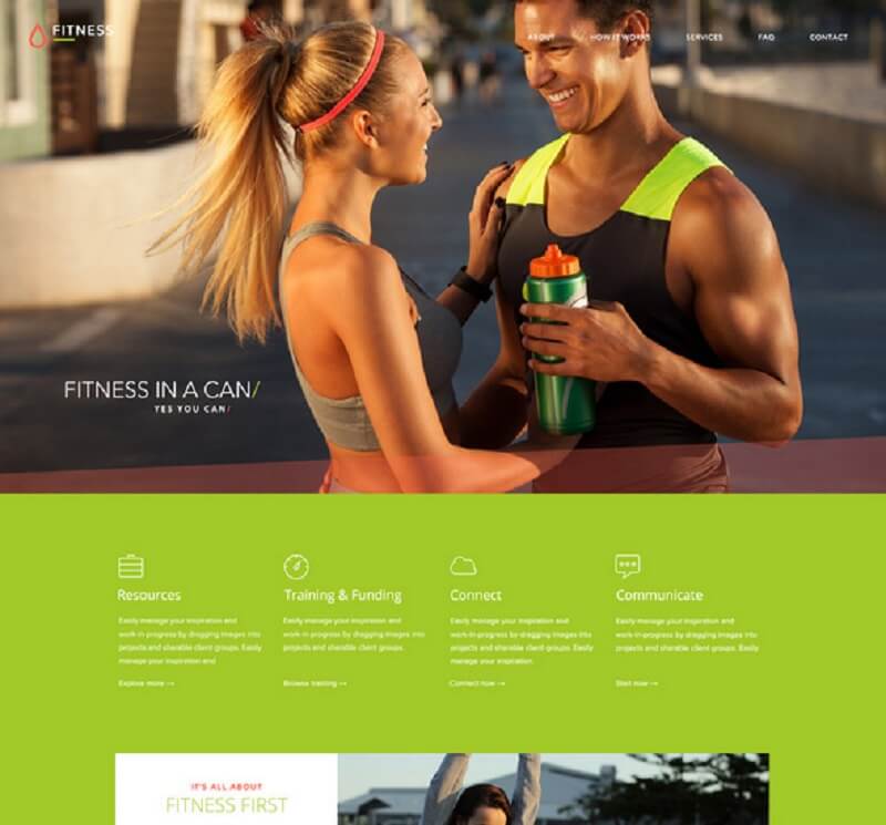 Fitness Free Photoshop PSD Template