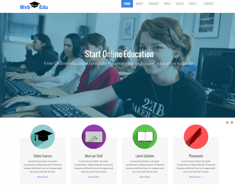 Free Education HTML Website Templates - FreeHTMLDesigns