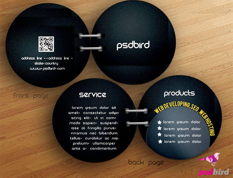 Free Bi Fold Round Brochure PSD