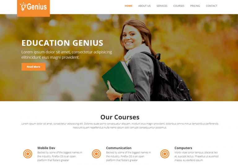 Free Education HTML Website Templates - FreeHTMLDesigns