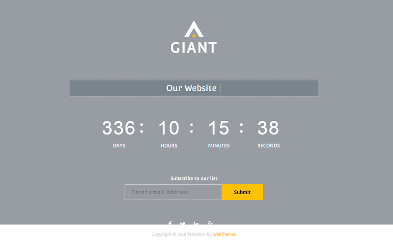 Giant Free Coming Soon HTML Website Template