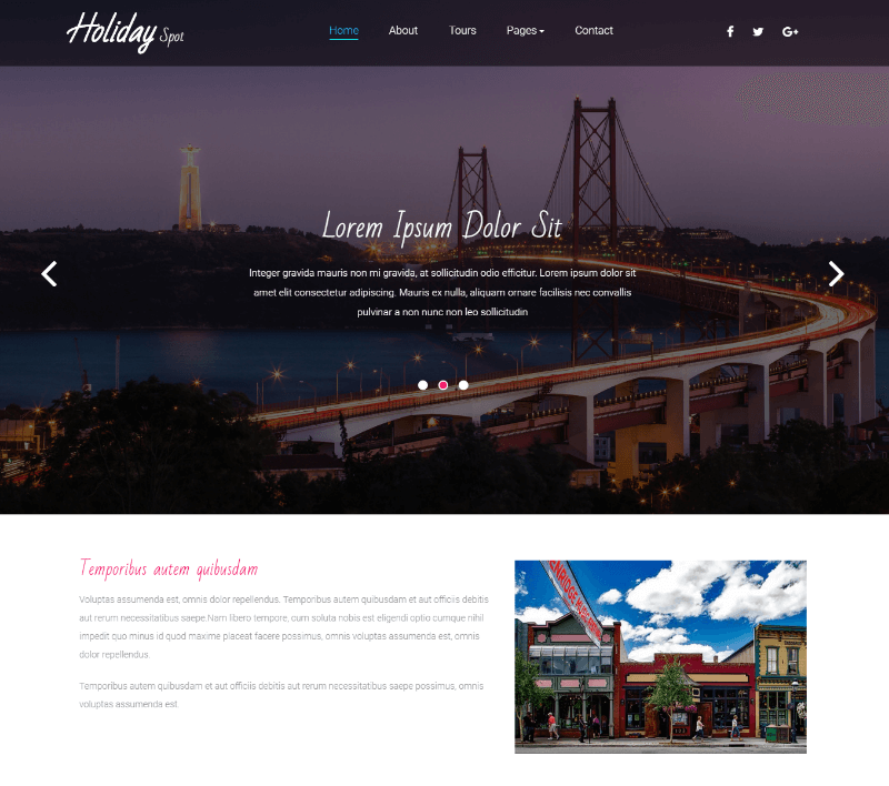 Holiday Spot a Travel Category Bootstrap Responsive Web Template
