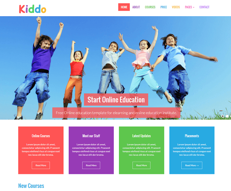 Kiddo Free Education Html Website Templates