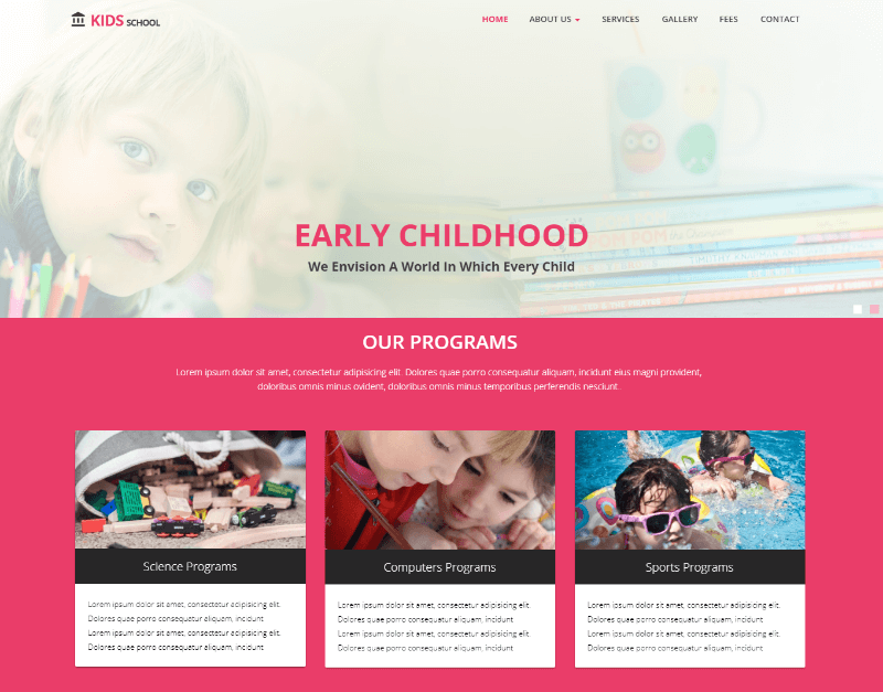 Kids Primary School HTML Website Template