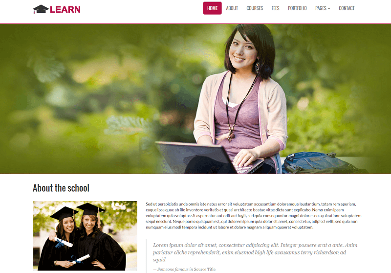 Learn Educational Free Responsive Web Template