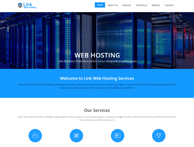 Link Web Hosting Free Bootstrap Template