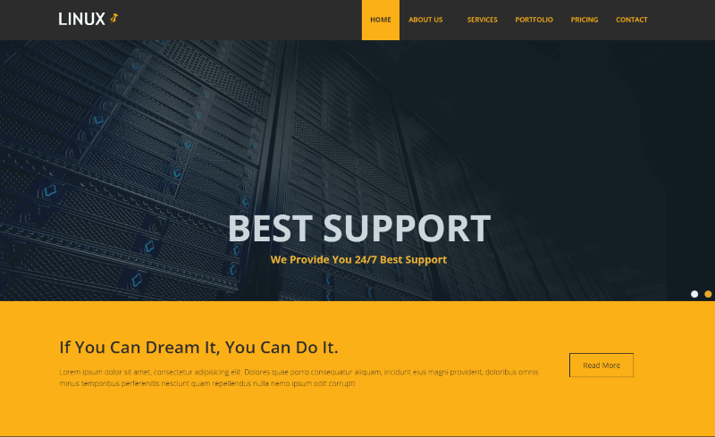 Linux Web Hosting Bootstrap Template