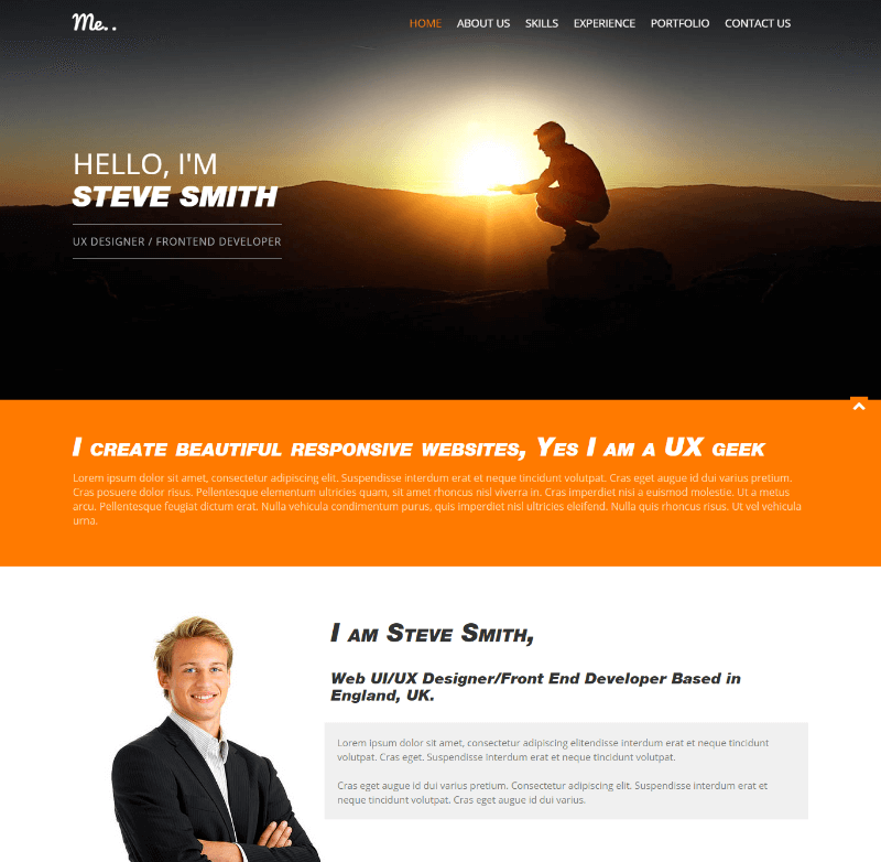 Me Resume Personal Portfolio Responsive Template