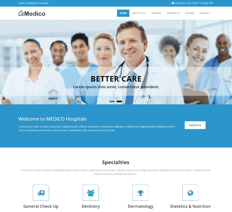 Medico Responsive Medical And Health Bootstrap HTML5 Template