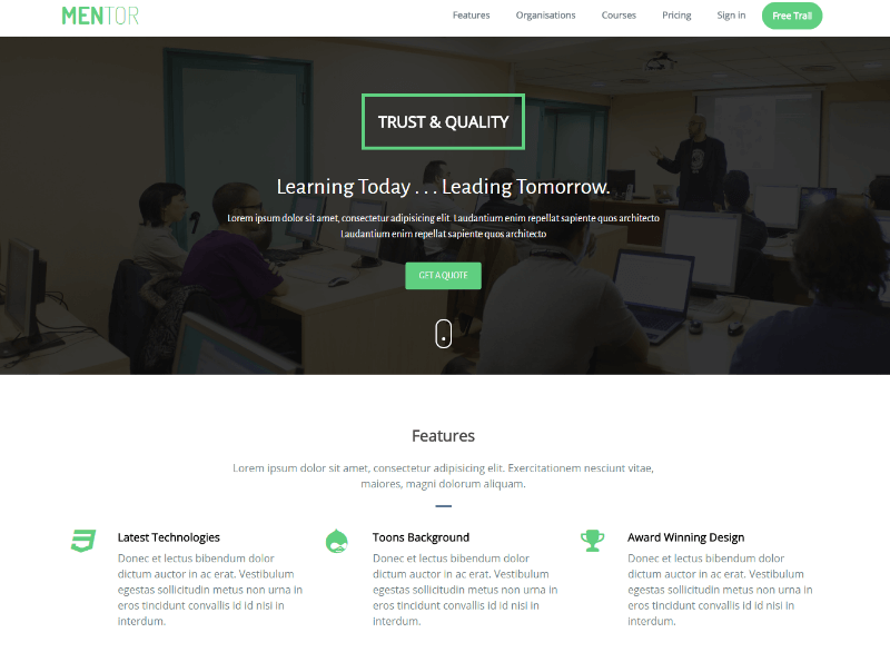 Mentor Free Education Bootstrap Theme