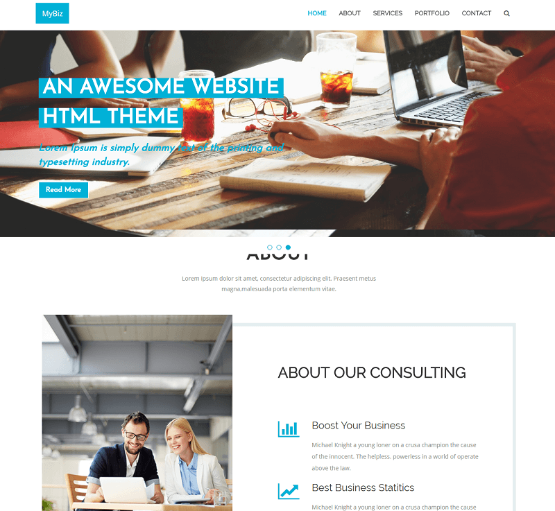 MyBiz Free Business Bootstrap Theme