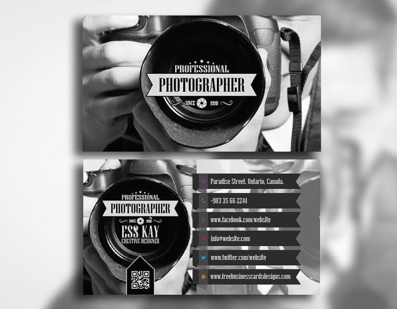 Free Professional Photographer Business Card