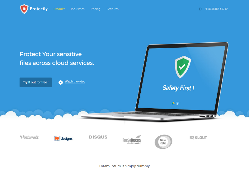 Protectly a Web Hosting Flat Bootstrap Responsive Web Template