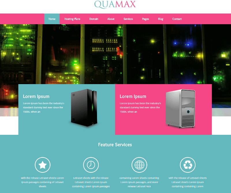 Quamax a Web Hosting Flat Bootstrap Responsive Web Template