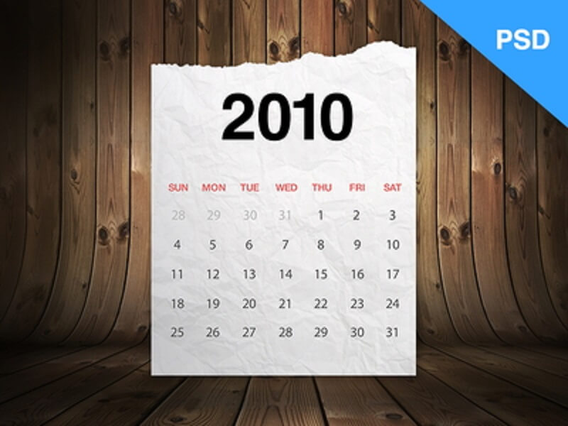 Realistic Calendar (Freebie)