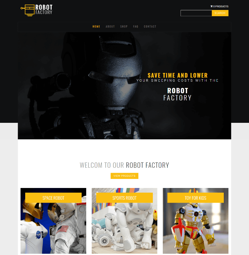 Robot - Free Bootstrap Multipage Product Showcase Template