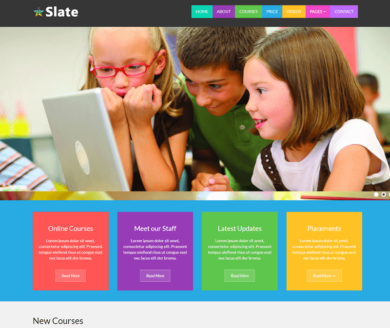 Slate Educational School free Bootstrap Template