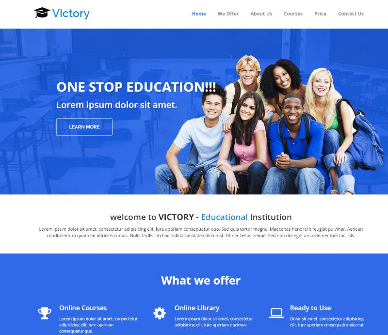 Victory Educational Institution HTML5 Bootstrap Template
