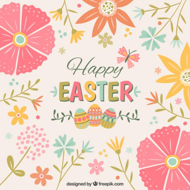Cute floral Easter background