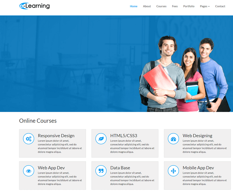 eLearning Free Education Html Website Templates