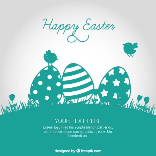 Easter card in turquoise tone